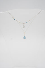 London-blue quartz and pearl necklace